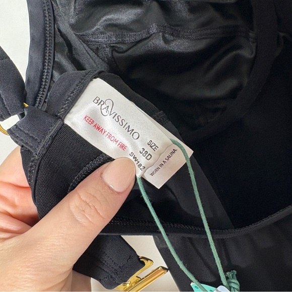 NWT Bravissimo Size 38D Milano Swimsuit Balconette Underwire One Piece In Black - Picture 7 of 9